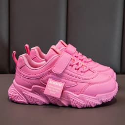 2024 New Versatile Soft Breatheable Hook & Loop White Boys and Girls Children Sneakers Cute Korean Style Uniform School Shoes
