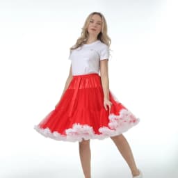 Skirt Length 55cm Women Tutu Skirt Solid Fluffy Tulle Princess Ball Gown Pettiskirt Ladys Ballet Party Performance Dress PP008