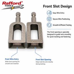 Rafford 1/4 Inch Hex Shank Wire Twister Drill Attachment, 9#/11# Rebar Tie Wire Winder Tool for Fence Repair & Construction