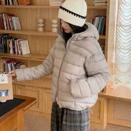 Lightweight Solid Color Down Cotton Parkas Women Korean Zipper Up Hooded Crop Parkas Woman Casual Thicken Warm Cotton Jackets