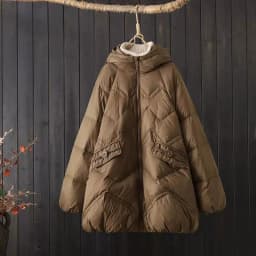 Schinteon Women White Down Jacket with Hood Solid Color Loose Casual Warm Autumn Winter A-lined Outwear Parka Coat 2026 New