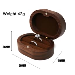 Handmade Walnut Wood Ring Box with Transparent Lid Romantic Engagement Jewelry Case for Couple Custom Engraved Personalized Name