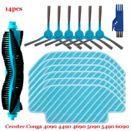 For Cecotec Conga 4090 4490 4690 5090 5490 6090 Robot Vacuum Cleaner Side / Soft Roller Brush Mop Cloth Rags Wheel Accessories