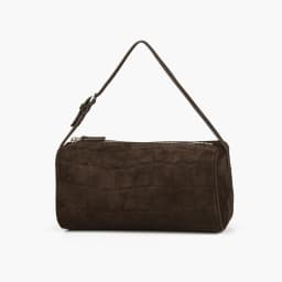 Donna-in Genuine Mini Suede Handbag Real Leather Square Pen Container Bag for Women