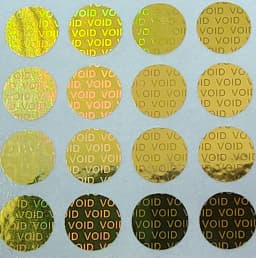 100pcs 8mm Gold/Silver VOID Hologram Security Seal Tamper Evident Label Warranty Void Sticker Removal Proof Anti-forgery Stamp