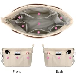 1Pcs New Storage Bags Insert Cosmetic Bag Felt with Zipped Top Linner Bag Portable Multi-Pocket Women Handbag Organizer Purse