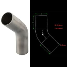 Versatile Stainless Steel Elbow 45° Degree Bend Exhaust Pipe Polished 19-51mm Silver Tool Accessories
