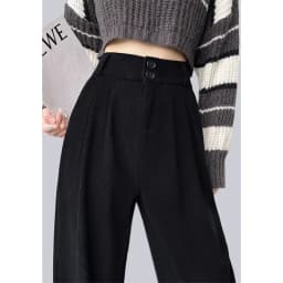 Winter Solid Color Plus Fleece Straight Pants Women Double Buttons Thicken Warm Corduroy Trousers Casual Comfortable Plush Pant