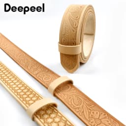 1Pc Deepeel 3.8cm*110/120cm First Layer Cowhide Embossed Belt with Pin Buckle Band DIY Handmade Crafts Leather Belts Accessories