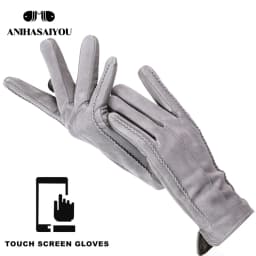 Good Quality Touch Gloves Color Winter Women's Leather Gloves Genuine Suede 50% Genuine Leather 50% Women's Gloves -2007