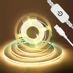 1M-5M USB LED Strip Light 5V 320LEDs/M COB Touch Sensor Dimmable Lamp Tape DIY TV Mirror Backlight Kitchen Room Night Lighting