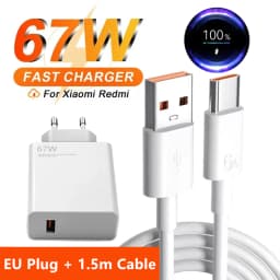 6A 67W Ultra Fast Charger Cable for Xiaomi 10T 11 Lite 12 13 14 Redmi Note 10 11T 12T 13 POCO X4 X5 F5 Type C USB Charging Cable