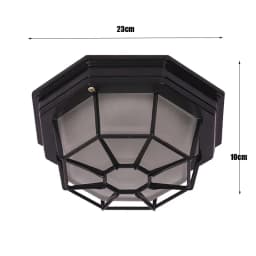 Rustic Frosted Glass Shade Outdoor Ceiling Lights Yard Balcony Garden Flush Ceiling Lamp Europe Style Exterior IP65
