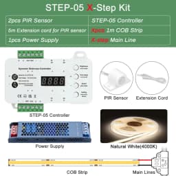 1-40 Steps LED Stair Light Motion Sensor Stairs Lighting With 2 PIR Sensor Staircase Lights COB LED Strip Stair Kit Step Light