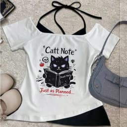 Death Note crop top women goth cutecore gothic 2000s scene tshirt kawaii streetwear anime cheap cute