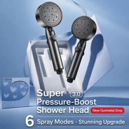 High Pressure Shower Head Handheld Large Panel Rainfall Showerhead with One-Key Stop Water Saving for Bathroom Accessories