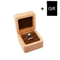 Personalized Natural Wood Ring Box Jewelry Ring Proposal Engagement Wedding Organizer Golden Marriage Lover Anniversary Gift