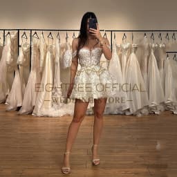 Eightree 2025 A-Line Short Wedding Dresses Boho Beach Sweetheart Appliques Bridal Dress Women Wedding Ball Prom Gowns Customized