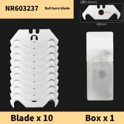 AMR 10pcs/30pcs/50pcs A Set Utility Blade SK2 Hook Blades Steel Art Blade Safety Horn Knife Blades with Storage Box for Cutting