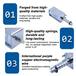 DC 12V 24V AC 220V Self-Reset 60MM Long Stroke Electromagnet Thrust 15KG Push-Pull Electromagnet