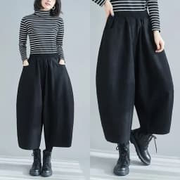 New 2026 Women's Solid Loose Casual Trousers Simple Elastic Waist Wide Leg Harem Pants Versatile Pockets Banana Pants Oversized