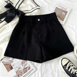 Plus Size Casual Women A-Line Shorts Chic Office Lady Commute Vintage Solid High Waist Short Pants Streetwear Summer Trousers