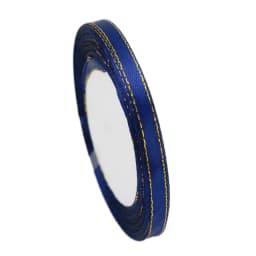 (25 Yards/roll) 6mm Gold Edged Single Face Satin Ribbon Wholesale Gift Packing Christmas Decoration Manual DIY Ribbons Fabric