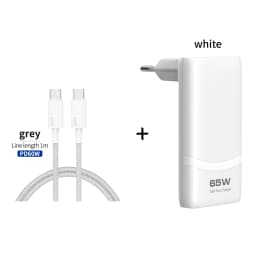 65W GaN 2-port Flat USB-C Wall Charger With USB C Fast Charging Ultra-thin Foldable Plug Suitable For iPhone Xiaomi Samsung