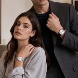 2Pcs Lovers Watch Set Classic Minimal Mesh & Leather Strap Analog Quartz Wristwatch Men Women Fashion Couple Matching Timepieces