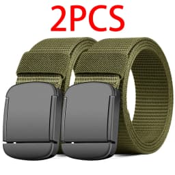 2PC Military Automatic Buckle Nylon Belt Outdoor Hunting Multifunctional Tactical Canvas Belt High Quality Men And Women Belt