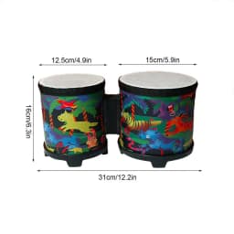 Kids Bongo Drums Cute Hand Drum Musical Toy Hand Drum Hand-Crafted Drum With 2 Colorful Drumsticks Musical Instruments For Kids