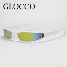 Narrow Rectangle Y2K Sunglasses 2025 Luxury Brand Punk Wrap Arou7.85