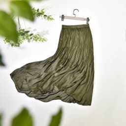 Summer Silky Skirt Elastic High Waist Glossy Silky Long Skirt Sea-Island Filament A-line Skirts Beach Vacation Pearlescent Dress