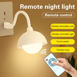 DC 5V USB Plug and Play Smart Night Light Portable Dimmable LED Bedside Lamp for Bedrooms Living Rooms and Outdoor Use