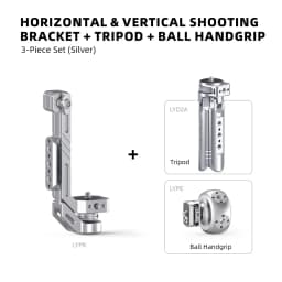 LEAPLIGHT Aluminum Mini Tripod for DJI Osmo Pocket 3/4/4P/360LunaUltra Camera Tripod Handheld Grip w 360° BallHead+Phone Stand