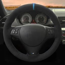 Customized Car Steering Wheel Cover Black Suede Steering Wheel Braid For BMW M Sport M3 E90 E91 E92 E93 E87 E81 E82 E88 X1 E84