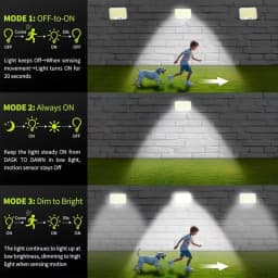 Split Solar Flood Lights Outdoor Waterproof, 226LED Motion Activated Solar Wall Lamp for Patio, Garage, Backyard, Garden