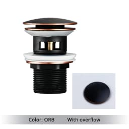 Bathroom Sink Drain Wash Basin Drainer Waste Pipe Sink Plug Pop-Up Button Luxury Brush Gold Brass Material Matt Black Rose