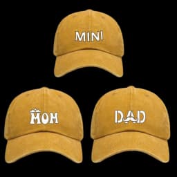 DAD MOM MINI Printed dad mama mini Love Caps Washed Cotton Adjustable Parent-Unisex Baseball Hats Embroidery Baseball Cap