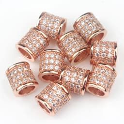 3pcs Micro Pave Zirconia Beads Round Geometry Metal Cubic Zircon Beads for DIY Bracelet Necklace Design Jewelry Crafts Making