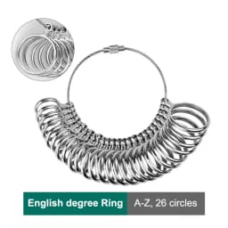 1Set Metal Ring Gauges Sizer Meter Hand Loop Jewellery Measuring Ring Tool Finger Ruler Measurement Finger Circumference UK Size