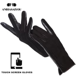 Good Quality Touch Gloves Color Winter Women's Leather Gloves Genuine Suede 50% Genuine Leather 50% Women's Gloves -2007