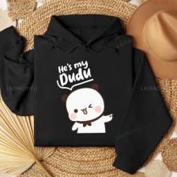 Bubu Dudu Bear Couple Hoodies Matching His & Hers Outfit Pullover Crew Neck Long Sleeve Fashion Soft Comfortable Thermal Hoodie