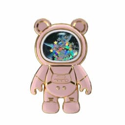 Quicksand Space Bear Phone Stand Holder For Samsung XIAOMI HUAWEI iPhone OPPO Case Cartoon Mobile Phone Sticker Holder Bracket