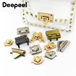 2Pcs Metal Bag Lock Buckles Turn Twist Locks for Women's Handbag Shoulder Bags Closure Latch Clasp DIY Hardware Accessories