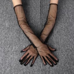55cm DIY Cosplay Thin Transparent Mesh Long Women Solid Gloves Prom Party Accessories Etiquette Photo Shoot Anime Exhibition