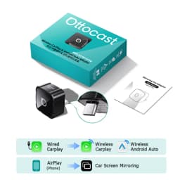 OTTOCAST MINI AIR Cube 4.0 Wireless CarPlay Android Auto Adapter  3 in 1 Dongle Airplay Screen Mirroring Dongle Car Accessories