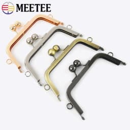 1-5Pcs 14cm Square Metal Frame for Bags Clasp Handbag Handle Purse Frames Metalic Kiss DIY Bag Handles Sew Hardware Accessories