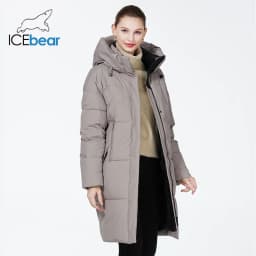 ICEbear-Cotton Windproof Padded Jacket for Women, Casual Coat, Long Parka, Windproof, 2023, GWD3757I