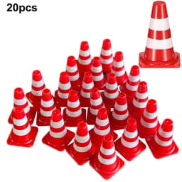 20pcs/Set Traffic Cones Mini Birthday Decoration Race Car Theme Party Construction Class Teaching Props Red Orange Yellow
